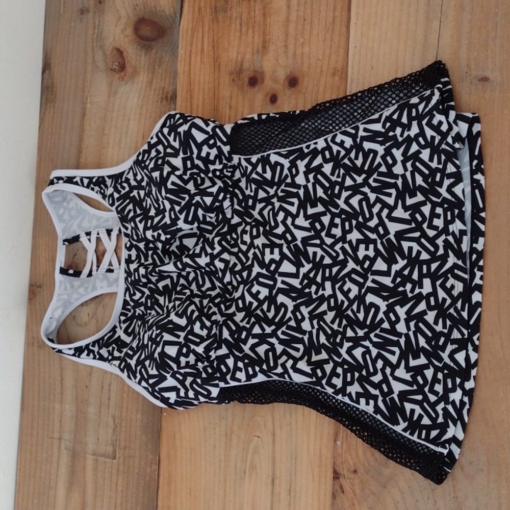 Vintage Alphabet Black & White Activewear/ Tankini Tank Top Fits Size S